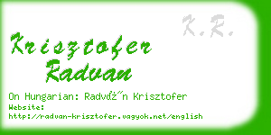 krisztofer radvan business card